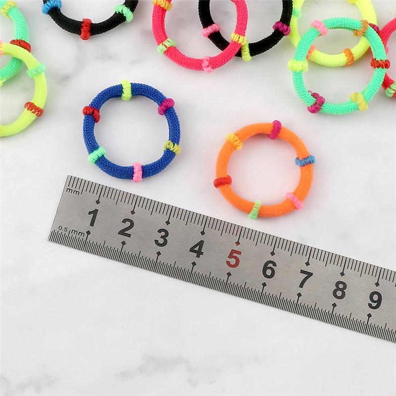 50/100PCS/Set Kids Colorful Hair Bands Fluorescent Colors Girls Cute Elastic Headband Children Hair Rope Hair Accessories Holder