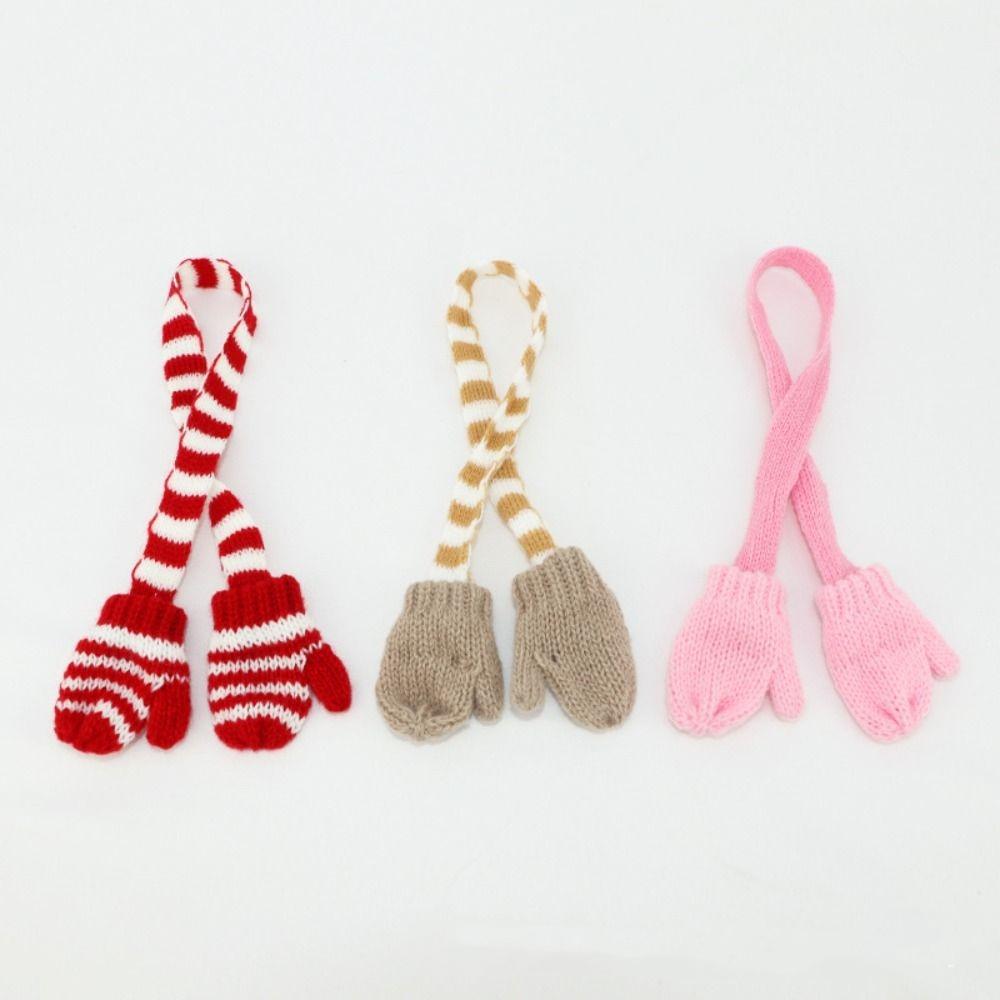 Neck Scarf Doll Scarf with Gloves Soft Mini Dolls Hat Winter Doll Accessories Doll House Decor