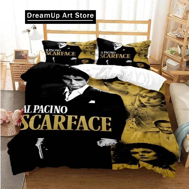 Tony Montana Scarfaces Bedding Set Boys Girls Twin Queen Size Duvet Cover Pillowcase Bed Kids Adult Home Textileextile