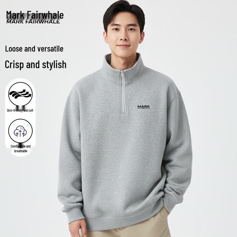Mark Fairwhale Men's Half-Zip Stand Collar Sweatshirt