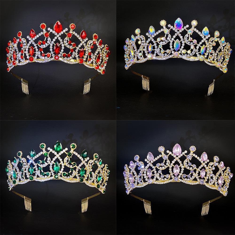 Baroque Crystal Rhinestone Tiara Crown Adjustable Bridal Comb Headpiece for Weddings Prom Queens Photo Shoots Gift-Ready Zircon