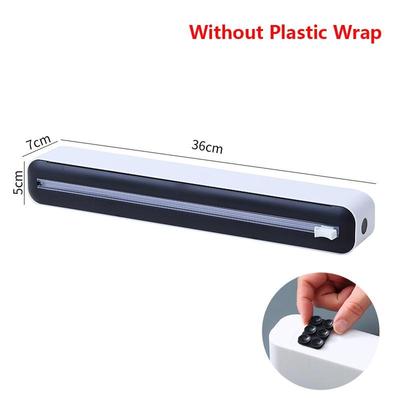 2in1 Plastic Wrap Dispenser Cling Film Dispenser Cutter Saran Wrap Dispenser Aluminum Foil Parchment Paper Injector Kitchen Tool