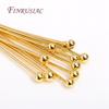 Jewelry DIY Beading Jewellery Findings 0.6X30MM 50-100Pcs/Lot 18K Gold Plated Flat Head/Ball Head/Eye Pins