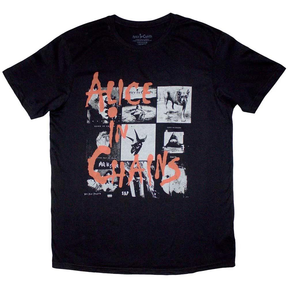

Alice In Chains Albums Montage 100% Cotton T-shirt Mens Tees Top Official Merchandise M/L/XL New- L