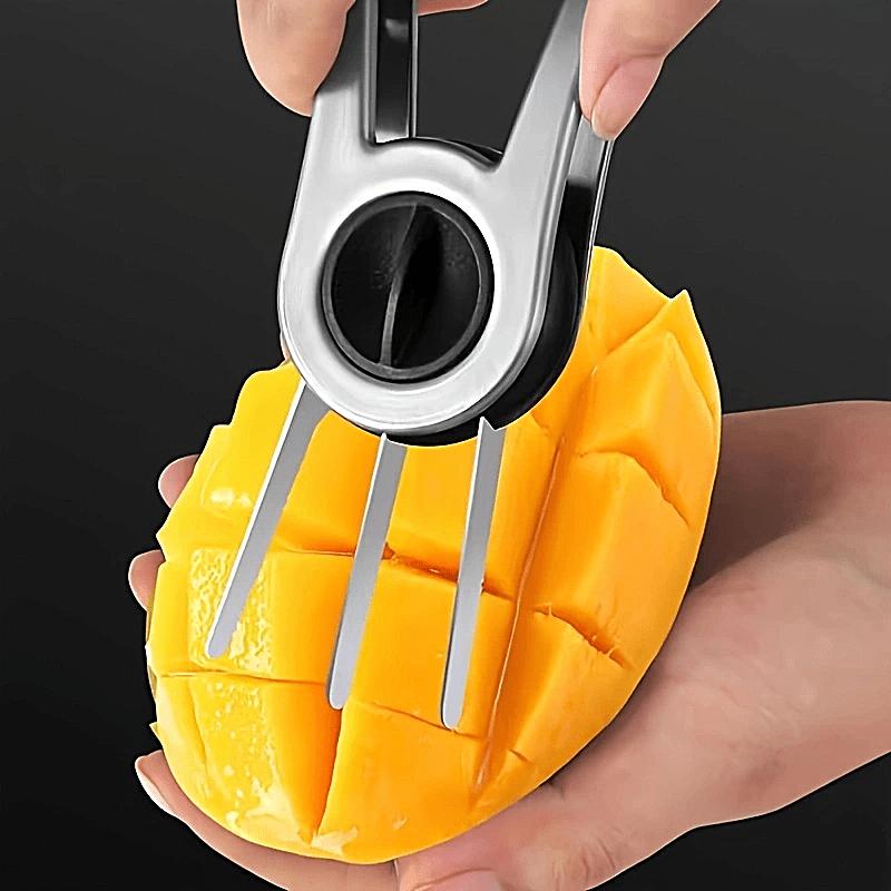 Mango Slicer Peeler Cutter Stainless Steel Mango Dicer Fruit Pitter Peeling Tool Kitchen Fruit Cutting Tool