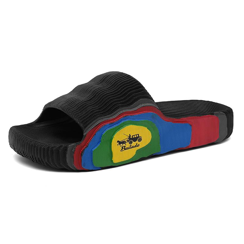 

Men s Summer Slippers Non-slip Fashion Massage Wear-Resistant Casual Outdoor Beach Lightweight Breathable Slip-on Summer Main 45 чорний