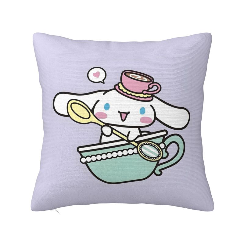 Custom Cinnamoroll Sanrio Cartoon Cushion Cover 45x45cm Yugui Dog Xina Cinnamon Dog Velvet Luxury Pillow for Car Sofa