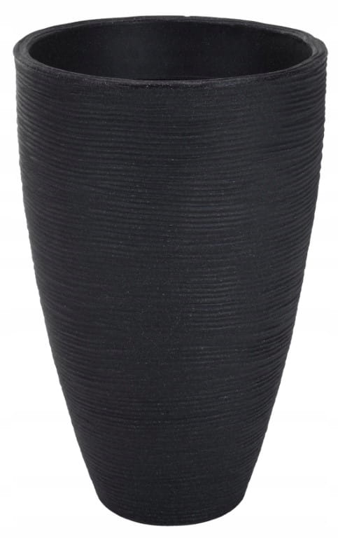 Schwarzer runder Kunststoffblumentopf 46x32 cm