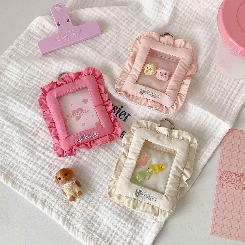 Soft Pillow Korean Photocard Holder with Keychain Photo Storage Pendant  School Stationery