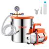VEVOR 19 litros(5 Galones) Cámara de Vacío y 100 L/min(3.5 CFM) Kit de Bomba, Cámara de Acero Inoxidable, Kit de Cámara de Desgasificación con Bomba de Vacío de Una Etapa