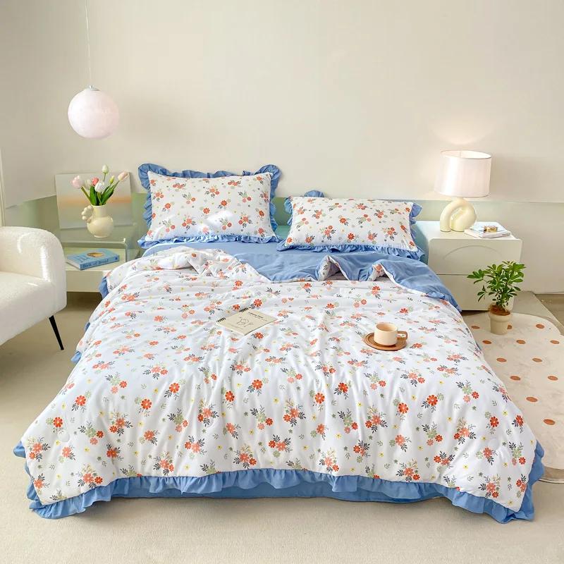 Summer Cooling Blankets Soft Breathable Lightweight Air Condition Comforter Thin Quilt Single Double Bed Duvet Bedspread