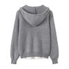 Women's Hooded Faux Two-Piece Knit Top