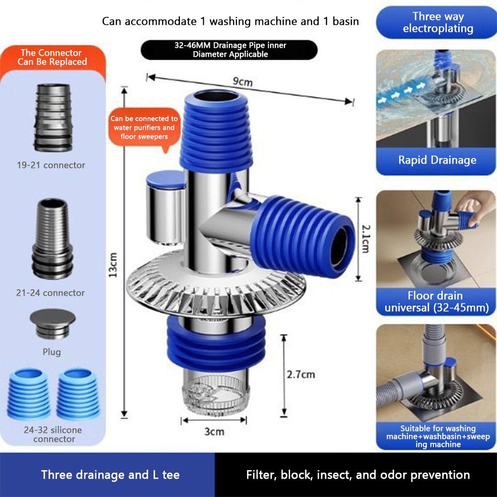 Anti-odor Sewer Drain Connector Multi Functional Hose Adapter Washing Machine Drain
