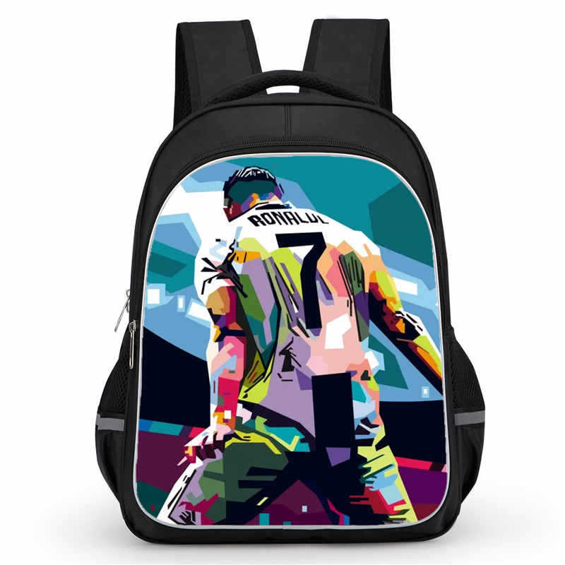 Cr7 Rucksack Hochauflösender Druck Große Kapazität Multifunktion Reißverschluss Oxford Rückenschutz Leichter Rucksack
