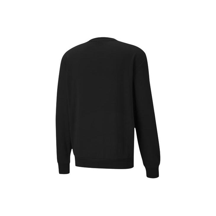 PUMA Men's Casual Sports Printed Crewneck Long-Sleeve Sweatshirt Black