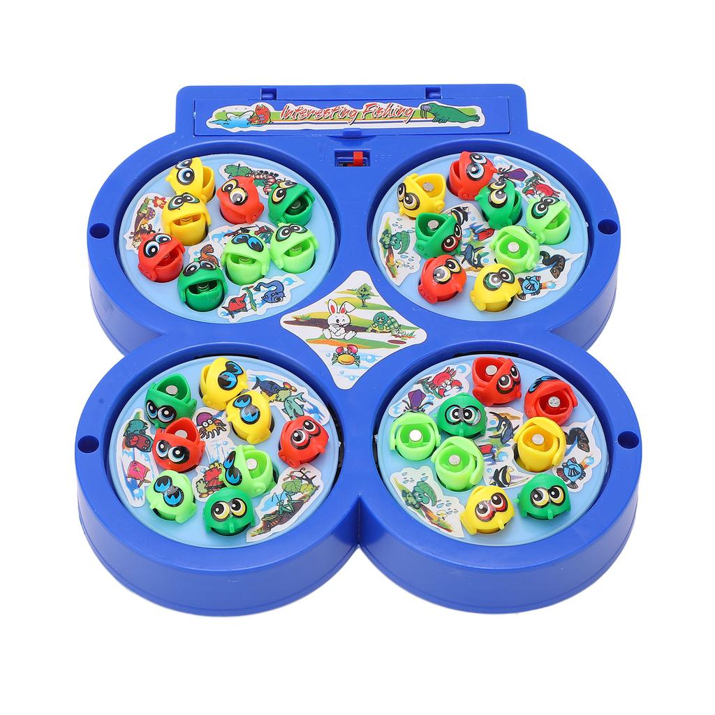 Magnetic Electric Fishing Game Toys Retro Classic Rotating Fishing Game Board Develop Sensitivity for Kids with Music