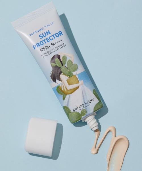 MakeUp Helper Отбеливающий тонирующий солнцезащитный крем Spf50+ Pa++++ NONE