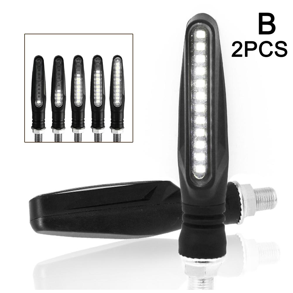 2pcs Multi-functional Motorcycle Turn Signal IP68 12V LED Portable Line Strip Running Horse Indicator Taillight Flash