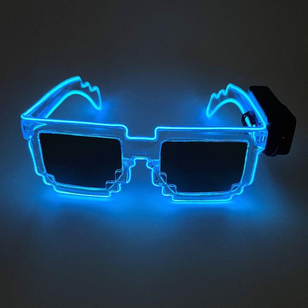 Gift Plastic Mosaic Luminous Glasses Wireless Party Supplies EL Glasses Fun LED Fluorescent Sunglasses