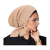 Turban Hat Lightweight Loose Fit Fully Cover Stretchy Knit Headscarf Pure Color