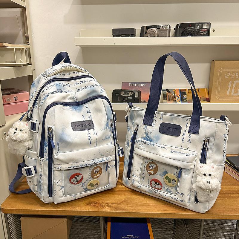 Schoolbag National Style Casual Versatile School Bag Women's Small Fresh Travel Lightweight Backpack Large Capacity Middle and High School Student 
