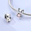 Cute Cat Pink Heart Beads Copper Original Beads Fit Original Charms Bracelet Beads Jewelry Fine Gifts For Women