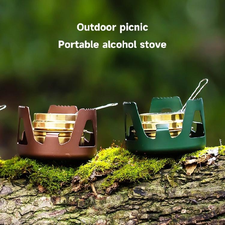 Portable Aluminum Alloy Alcohol Stove with Lid Outdoor Camping Picnics Stove