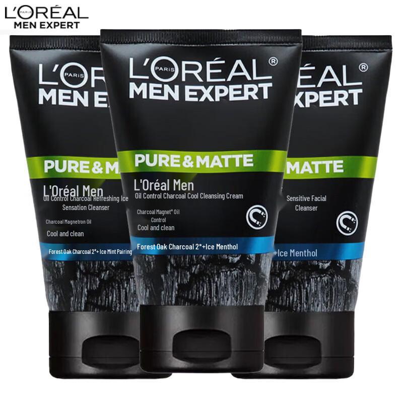 L'Oreal Men Expert Ice Cool Oil Control Face Wash (3 X 100ml)