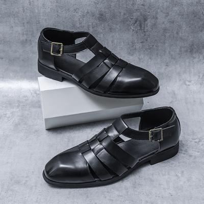 Summer New Hollowed Out Men's Outdoor Sandals Beach Camping Beach Shoes Anti Slip Business Leather Casual Shoes for Men's