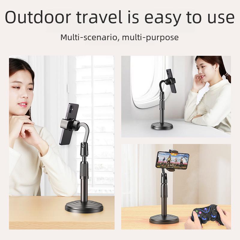 Universal Multi-Function Mobile Phone Stand with Adjustable Desktop Mount for Live Streaming and Photography