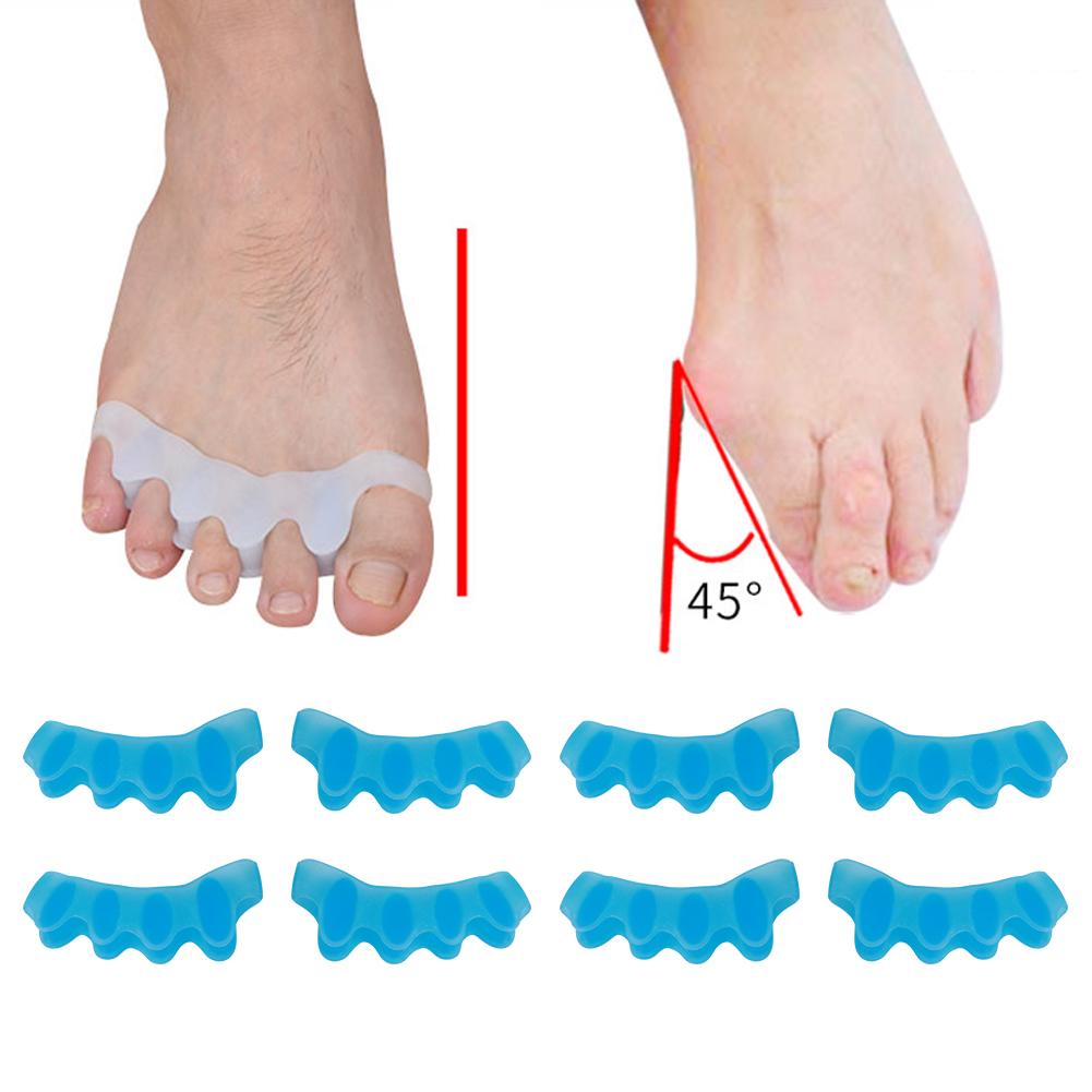 4 Pairs Toe Separator Silica Gel 2‑Toe Seperater Correction Bunion Pain Relief Orthotics ToolBlue Average Size