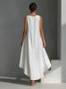 2026 Summer Women's Solid Color Sleeveless Loose Casual Dress with Irregular Hem