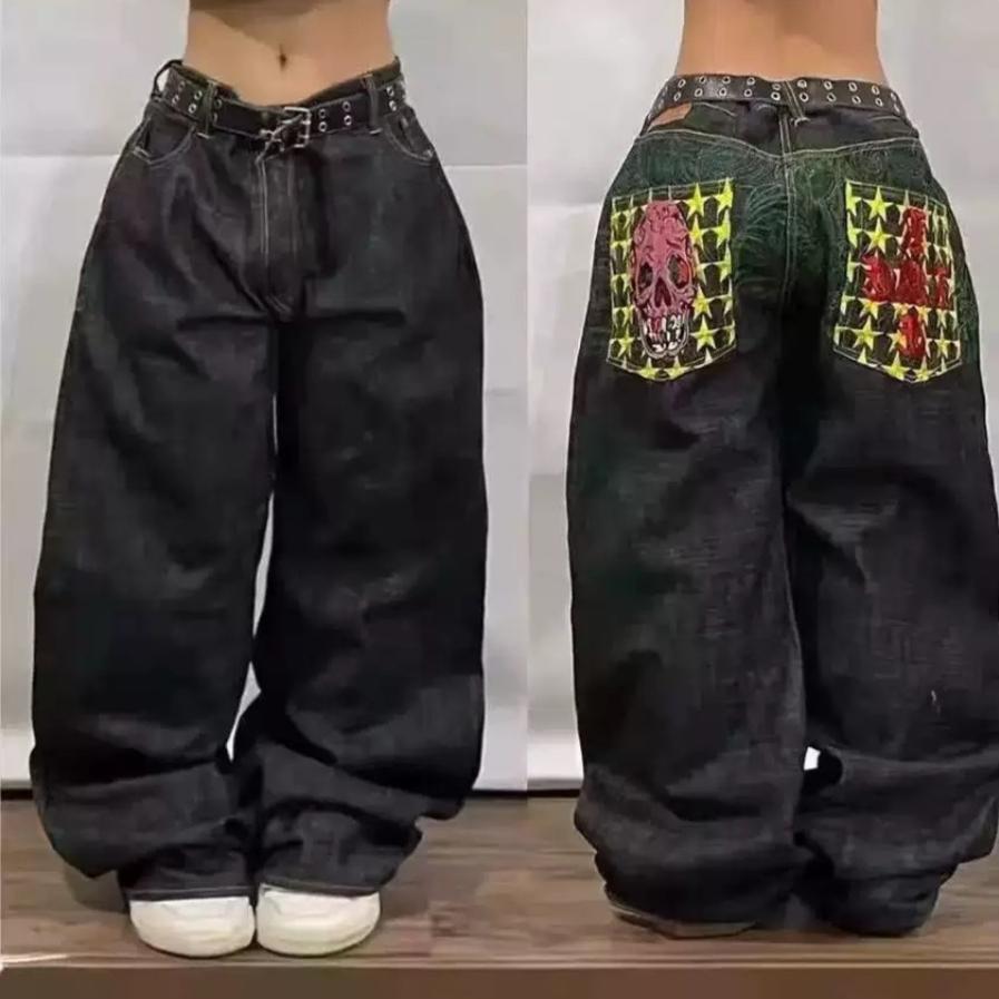 BeatStreet Amerikaanse Street Fashion Trend Wijde Jeans Dames Harajuku Y2K Nieuwe Hip Hop Vintage Oversized Jeans Unisex Jeans S
