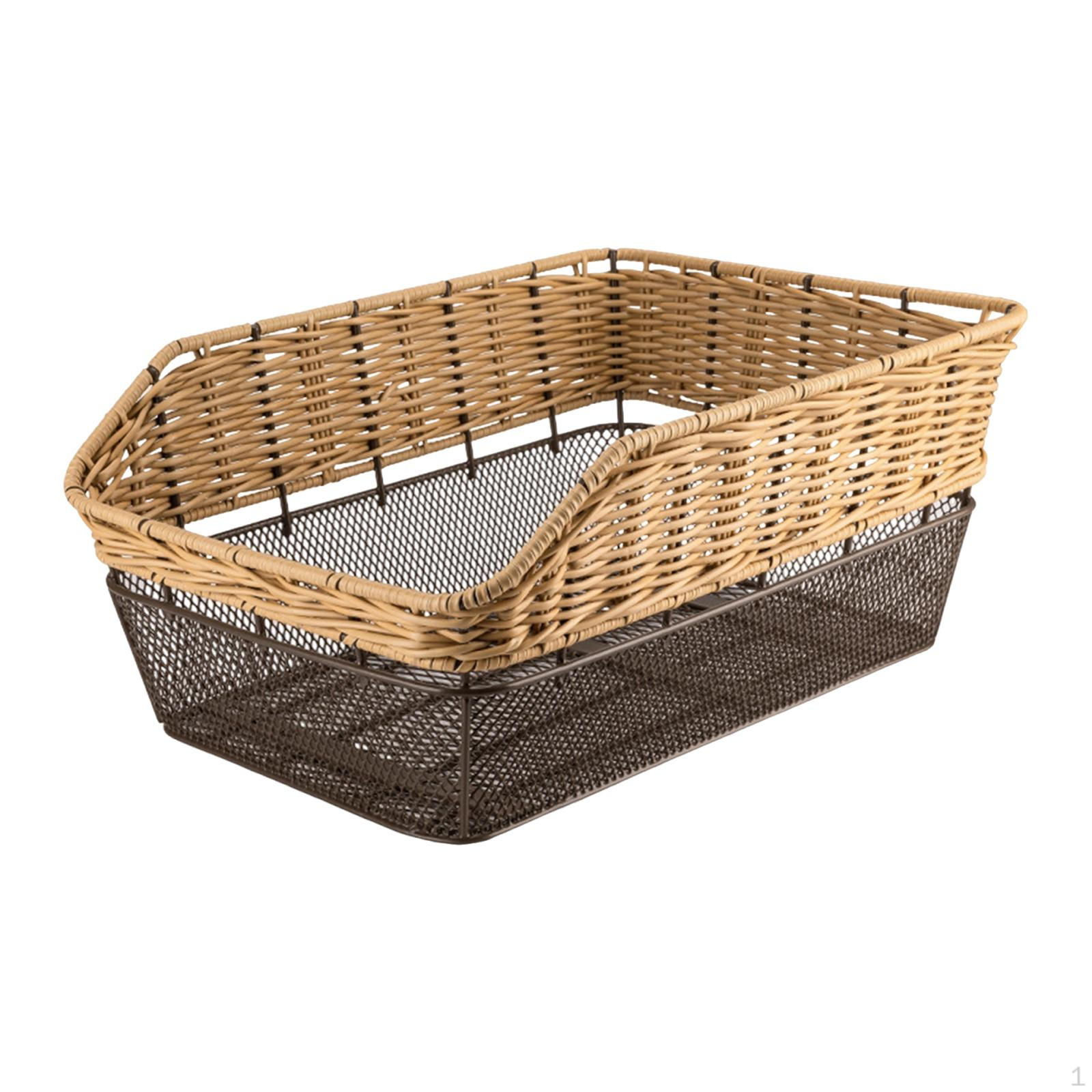 

Корзина Багажник Большой Вместимости Универсальная Задняя Сумка на Велосипедный Багажник для Кемпинга Покупки Продуктов коричневый