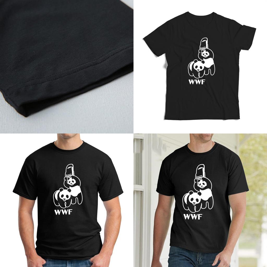 New Mens Fashion Wwf Panda Tshirt Funny Humor Crew Neck Short Sleeve Tee