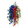 Patriotic Red White Blue Hanging Flowers Artificial Morning Glory Flower Vine UV Resistant Fake Plants for 4th of July Memorial Day Independence Day