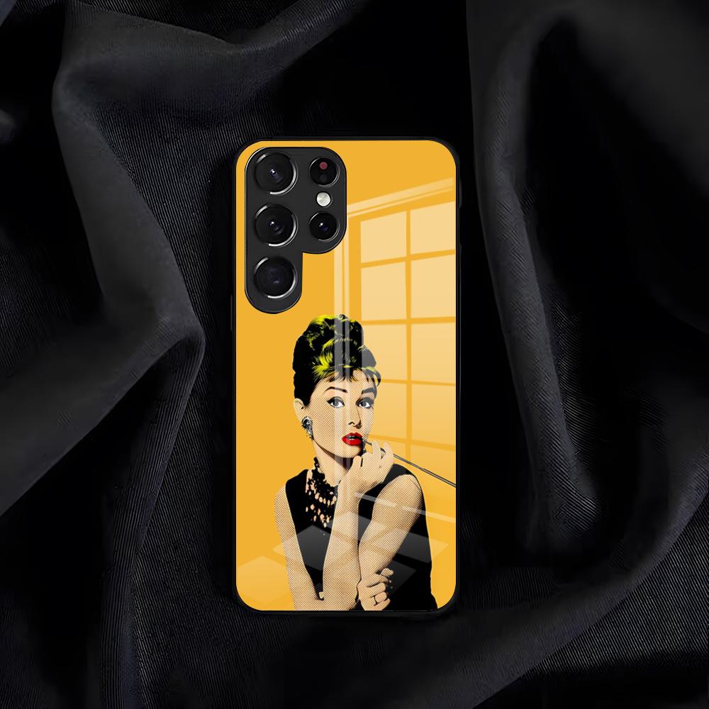 Actress Audrey H-Hepburn Phone Case For Samsung S26 S25 Edge S24 S23 S22 S21 S20 Ultra Plus FE Glass Cover