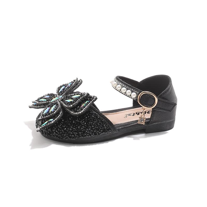 Baby Girl Rhinestone Princess Sandals - Soft Sole, Korean Style, Hollow Design for Spring/Autumn 2026.