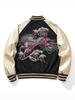 Huaxia Junpin Chinese-Style Heavy-Duty PU Leather Sleeve Jacket with Jin Qilin Embroidery - Baseball Outerwear B131