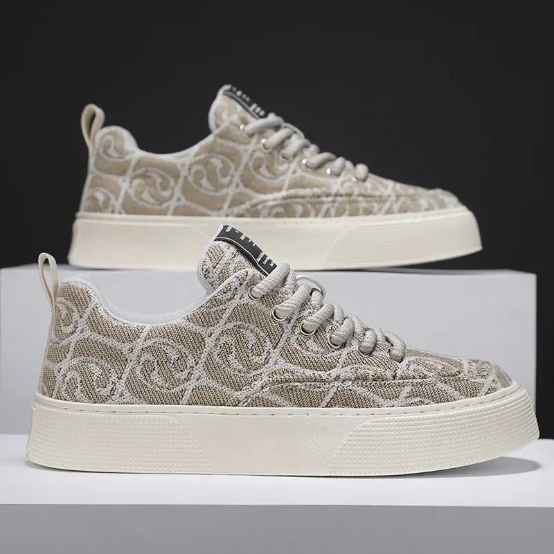 Herren Freizeitschuhe Designer Bedruckt Stickerei Herren Vulkanisierte Schuhe Canvas Rutschfest Abriebfest Belüftung Herren Sportschuhe
