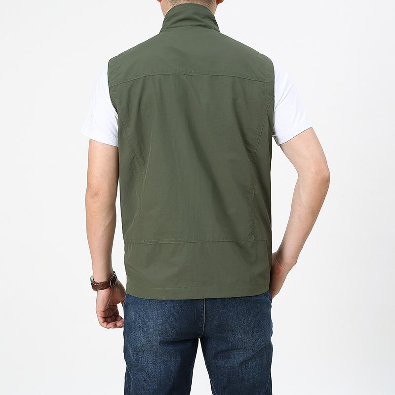 Spring Vest Men's Thin Plus Size Loose Vest Jacket Spring and Autumn Outdoor Mountaineering Tank Top Coat