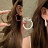 Vintage Yadan style autumn and winter Maillard drop glaze square earrings women's fashion earrings circle earrings show face small stud earrings