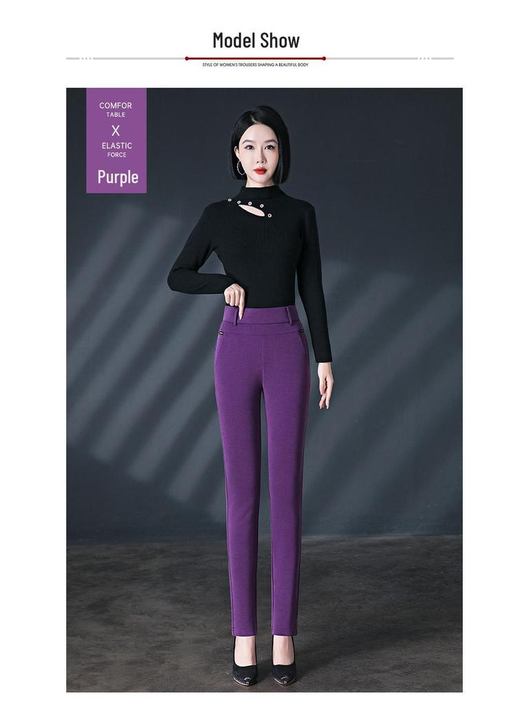 2025 Damen Leggings mit elastischem Bund: Frühling & Herbst, Mittleres Alter & Ältere, Slim Fit Bleistifthose