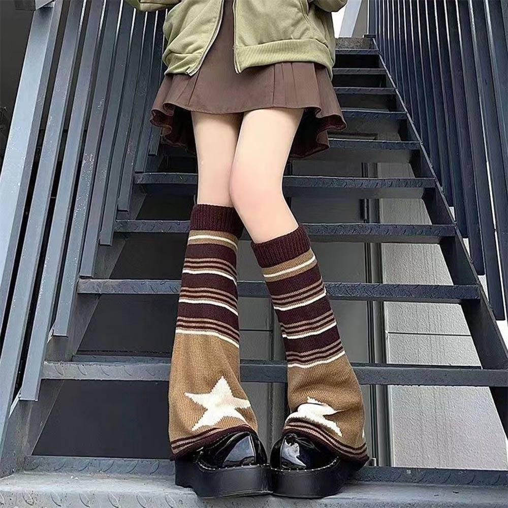 Knitted Leg Warmers Keep Warm Gothic Y2K Stockings Harajuku Boot Cuffs Cover Stockings  Gift