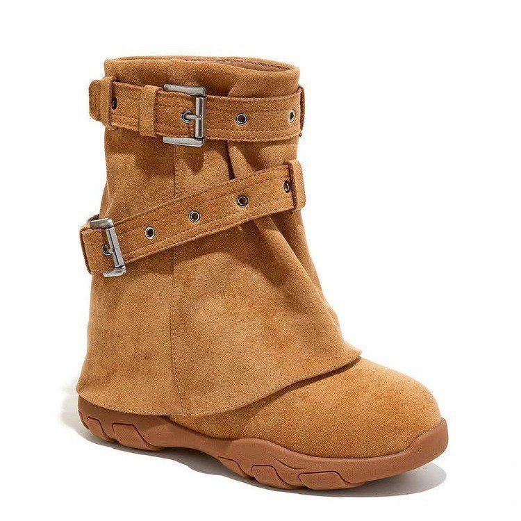 Women's large size soft elastic winter warm cold padded snow boots non-slip wear outdoor leisure mountaineering sports shoes Martin cotton boots