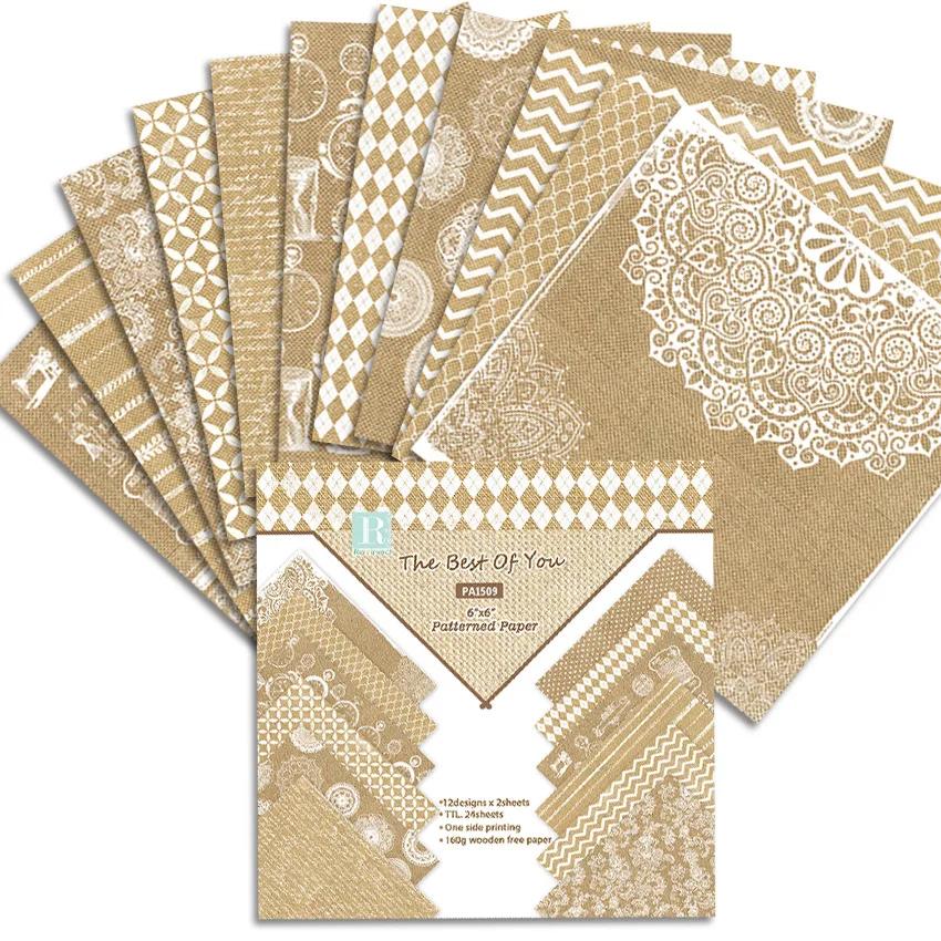 Junk Journal Vintage Handbook Collage Material Paper 6-inch 24 Sheets  Pad Multiple Styles