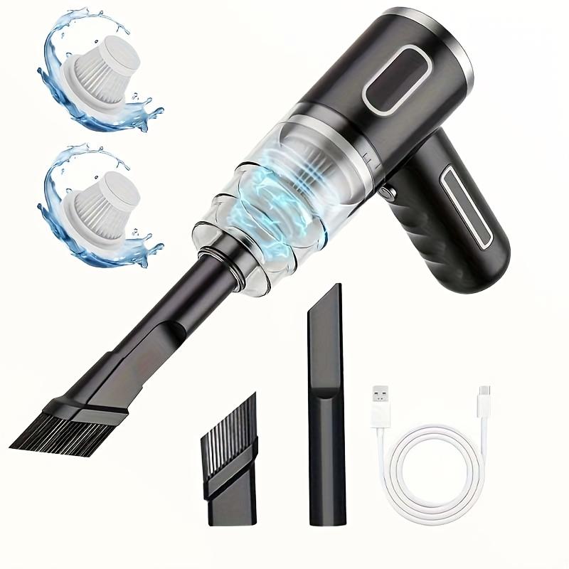 Mini Portable Wireless Handheld Vacuum Cleaner With Multi Brush Attachments USB Charging Dust Collector For Home Car Desktop Keyboard Tidying чёрный