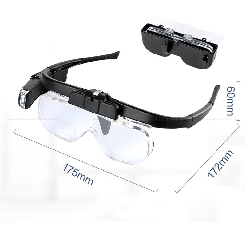 USB Rechargeable Headband Loupe Illuminated Magnifier Electronic Professional Increase Loupes Binocular Glasses for Reading