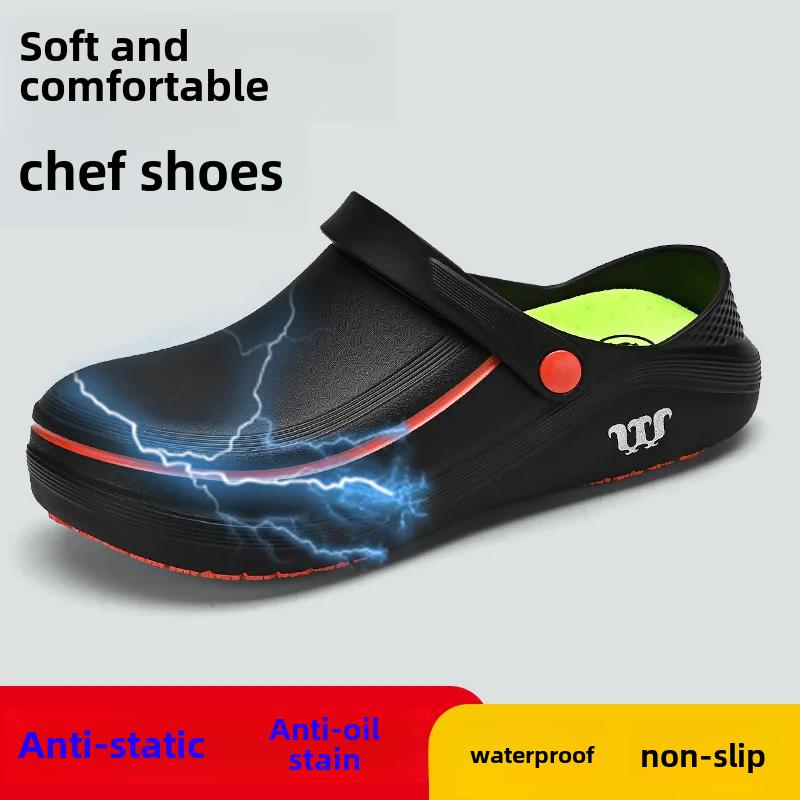 Módní pánské kuchařské boty Protiskluzové Vodotěsné Odolné proti oleji Odolné Eva Kuchyňské pracovní boty Měkká podrážka Úsporné pantofle