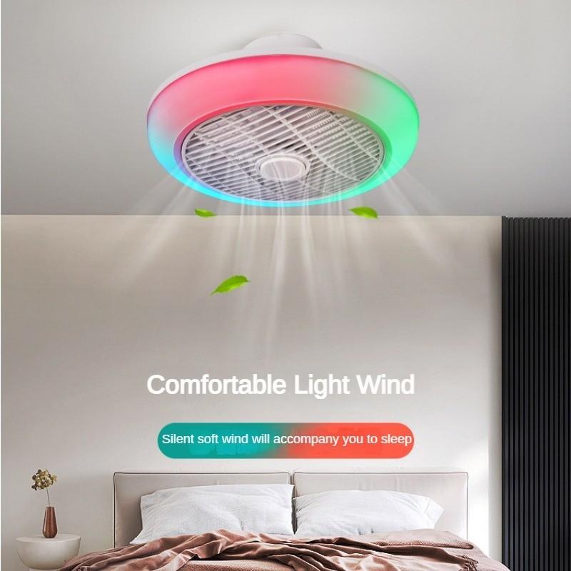 30W 46cm * 19cm Living Room Electric Ceiling Fan Lamp RGB Color Ceiling Light Household Intelligent Timed Colorful Fan Light